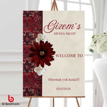 Kına Gecesi Karşılama Panosu 50x70 cm
