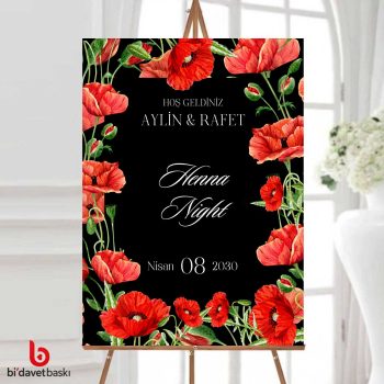 Kına Gecesi Karşılama Panosu 50x70 cm