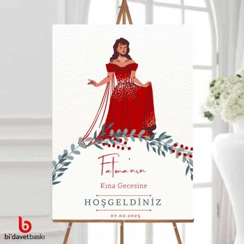 Kına Gecesi Karşılama Panosu 50x70 cm