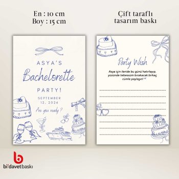Kişiye Özel Çift Taraflı Bekarlığa Veda Masa Kartı